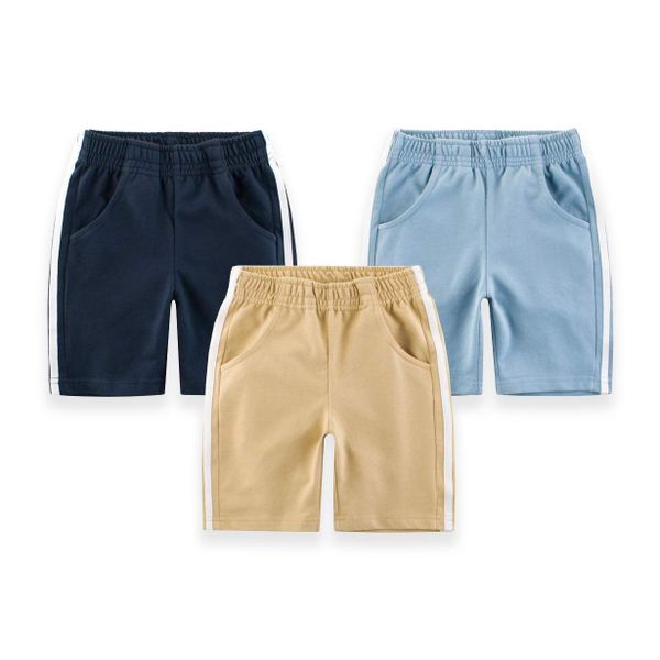  Quần short bé trai 27Kids, quần thun cho bé trai thể thao 2 sọc chất Cotton Mềm Mịn 