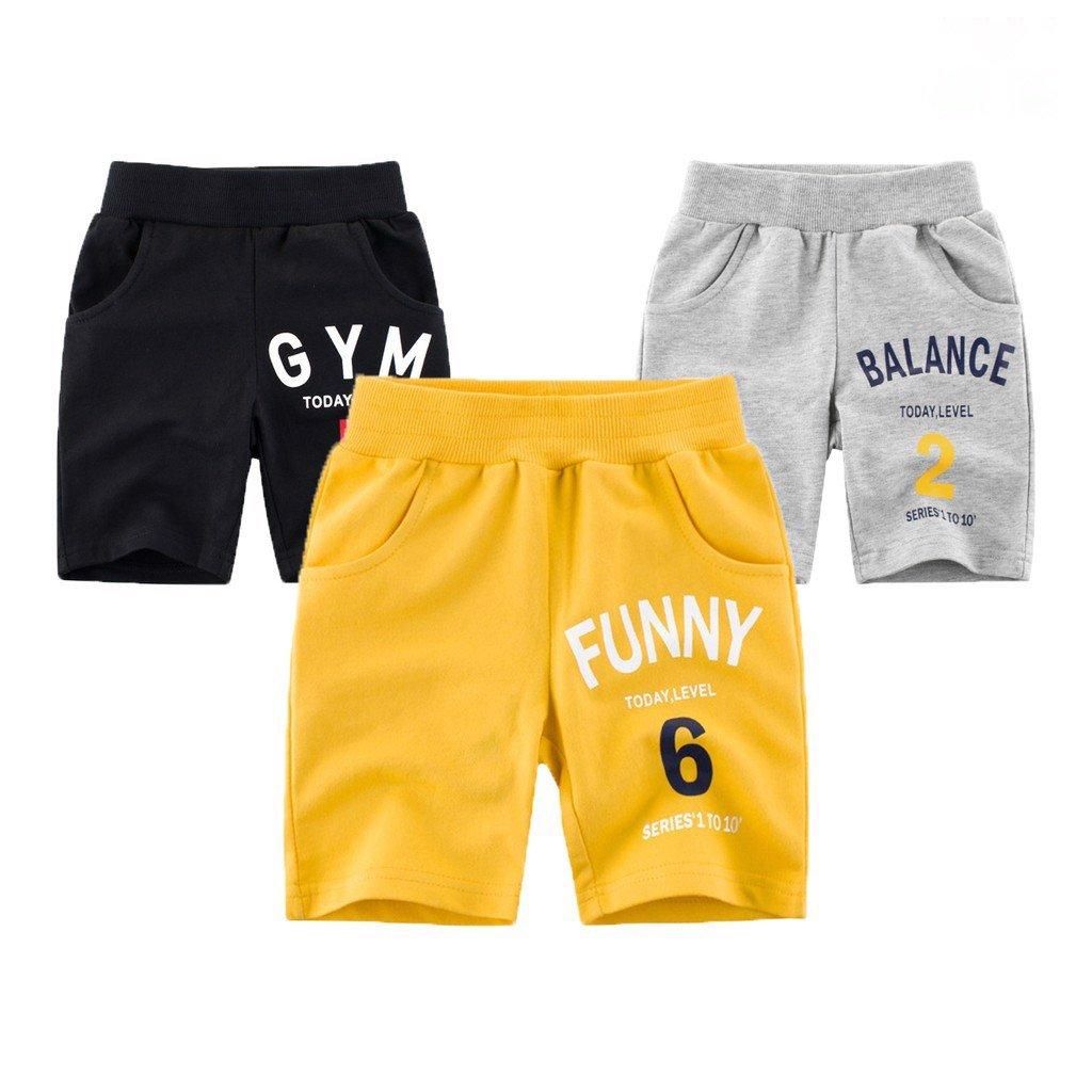 Quần thun bé trai 27Kids, Chất Cotton Có Túi In Số Hàng Xuất