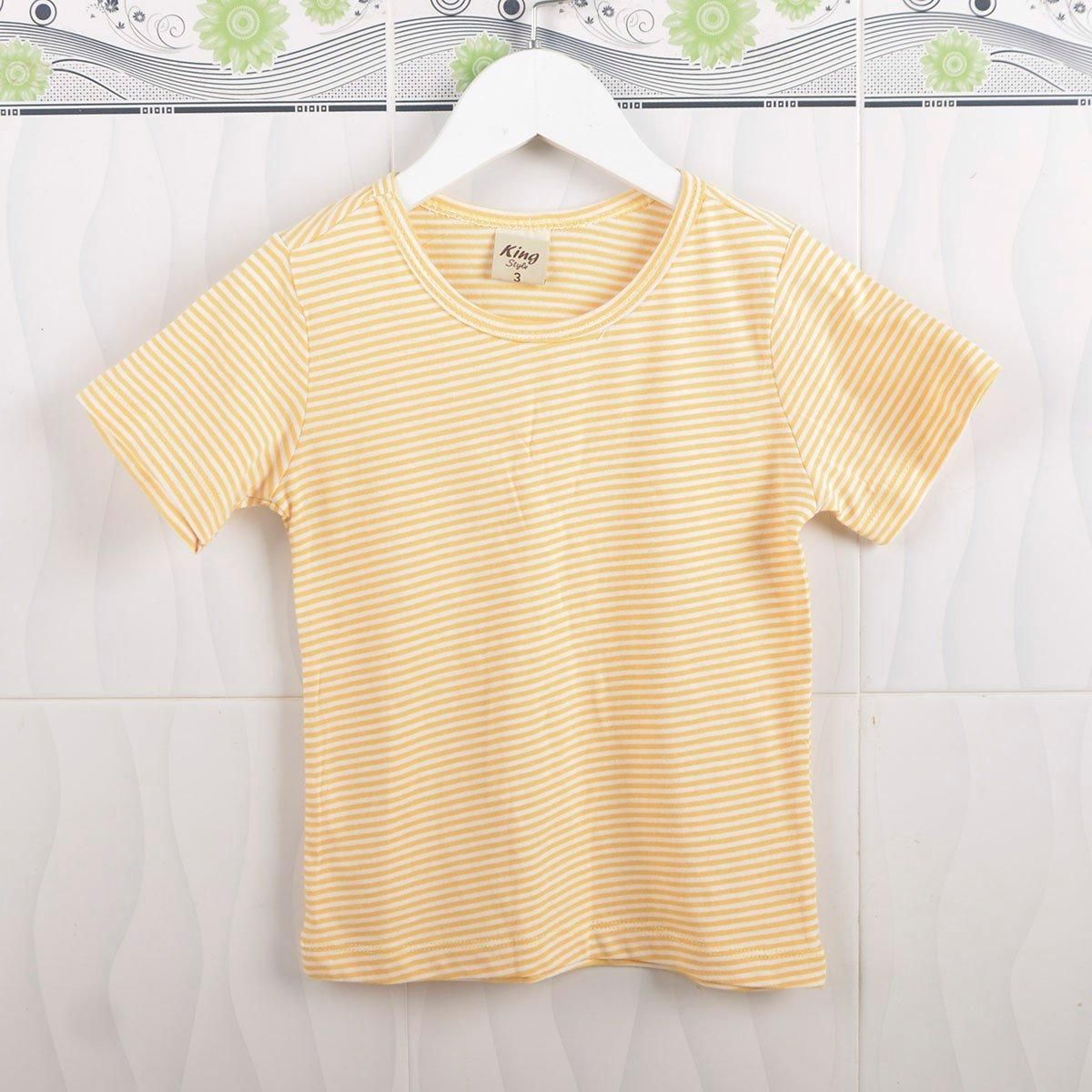 Áo thun ngắn tay TrueKids, áo thun ngắn tay phối sọc cho bé trai và bé gái