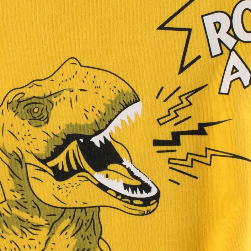 Áo thun trẻ em 27KIDS, Áo thun ngắn tay bé trai in hình khủng long roar