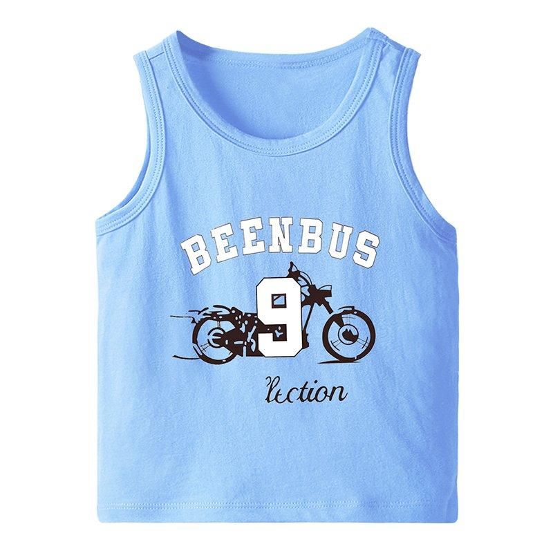 Áo ba lỗ bé trai TrueKids cotton 100% mềm mịn in hình ô tô và gấu