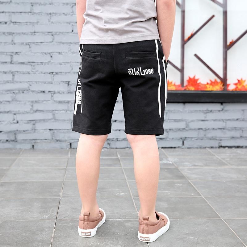 Quần thun trẻ em size đại TrueKids, Quần short thun cho bé trai phối chữ AKL 1986