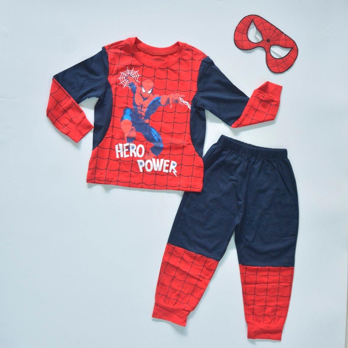 Đồ bộ dài tay cho bé trai TrueKids in siêu nhân nhện kèm mặt nạ