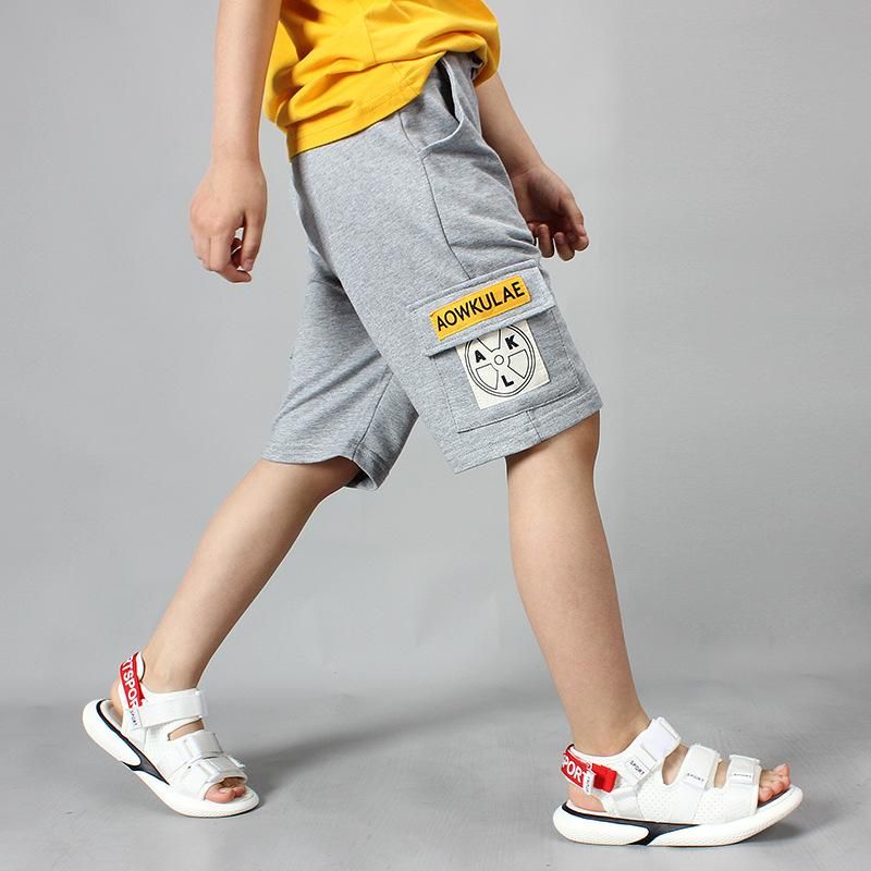 Quần thun trẻ em size đại TrueKids, Quần short thun cho bé trai phối túi nắp bên hông