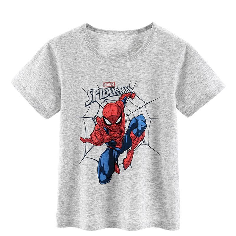 Áo thun bé trai truekids, áo phông chất cotton 100% in hình siêu nhân nhện