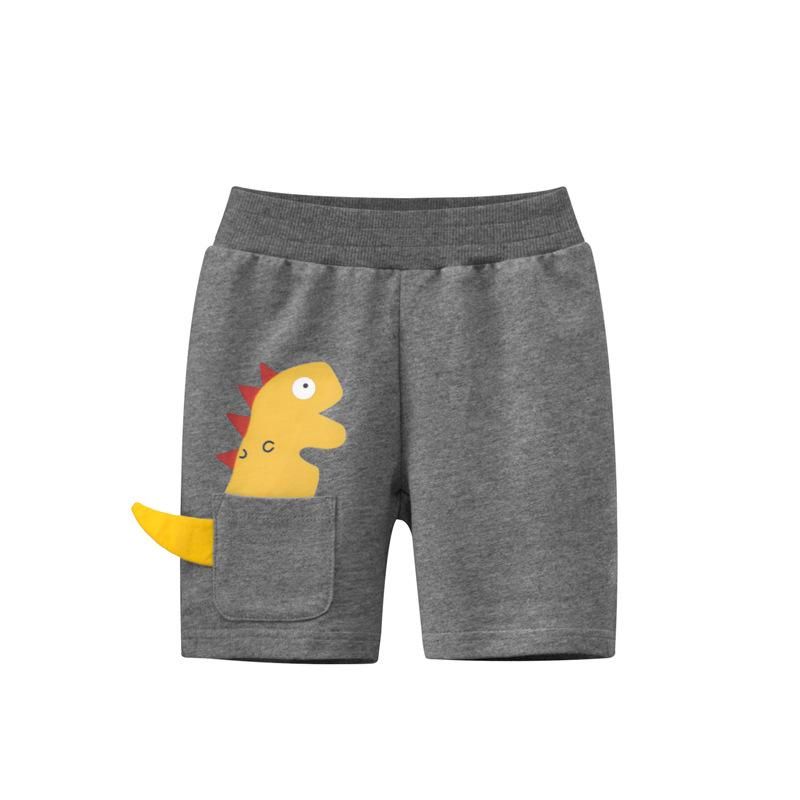 Quần thun bé trai 27KIDS, quần short cho bé họa tiết in khủng long phối đuôi nhiều màu