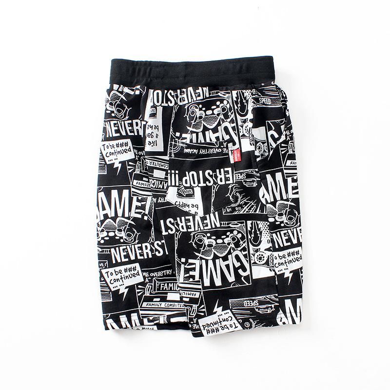 Quần thun trẻ em size đại TrueKids, Quần short thun cho bé trai phối chữ họa tiết