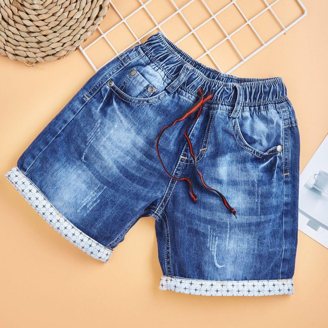 Quần jean trẻ em TrueKids, quần short jean cho bé trai wash xước