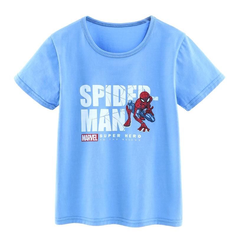 Áo thun bé trai truekids, áo phông chất cotton 100% in hình siêu nhân nhện