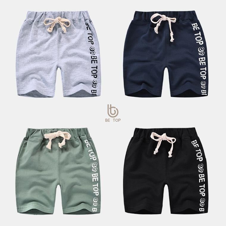 Quần thun bé trai BE TOP, quần short cho bé họa tiết in BE TOP 89