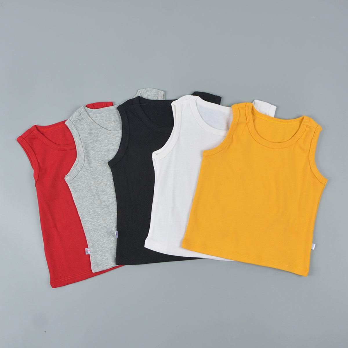 Áo thun bé trai truekids, áo ba lỗ trơn chất cotton borip