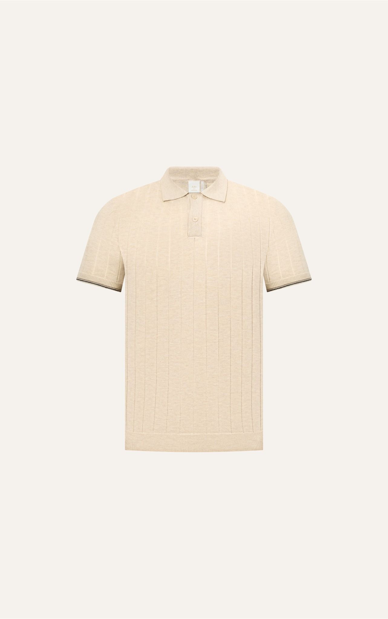 AG741 PREMIUM REGULAR FIT RIB STITCH POLO - BEIGE