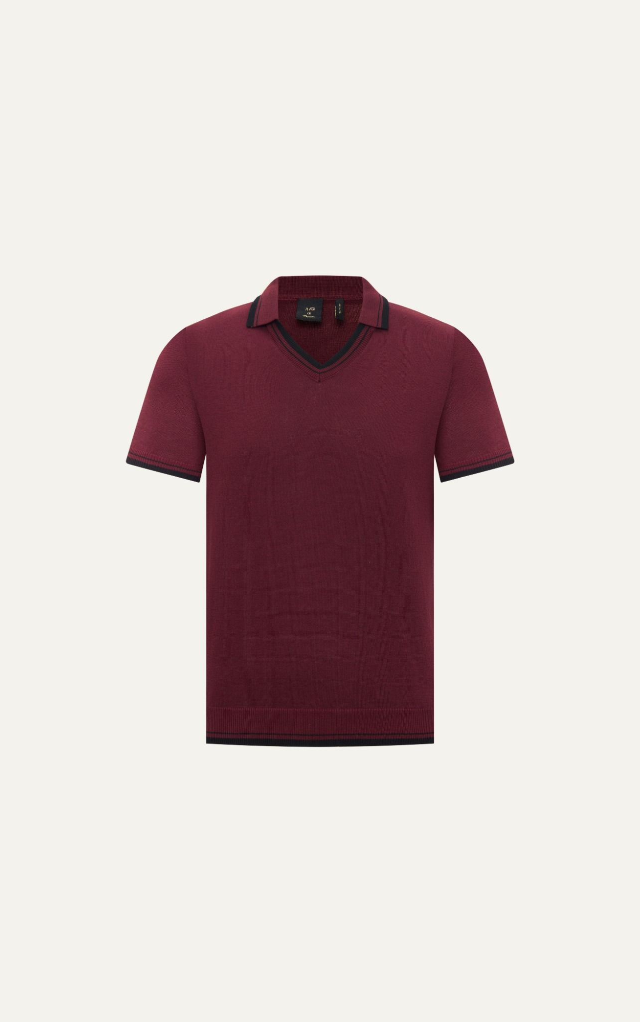 AG753 PREMIUM REGULAR FIT KNIT POLO - DARK RED