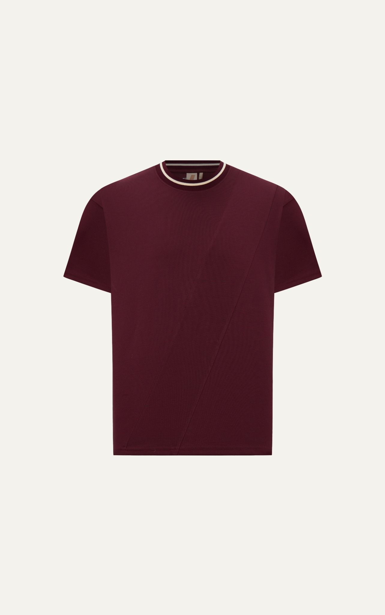AG742 STUDIO LOOSE FIT BASIC T-SHIRT - WINE RED