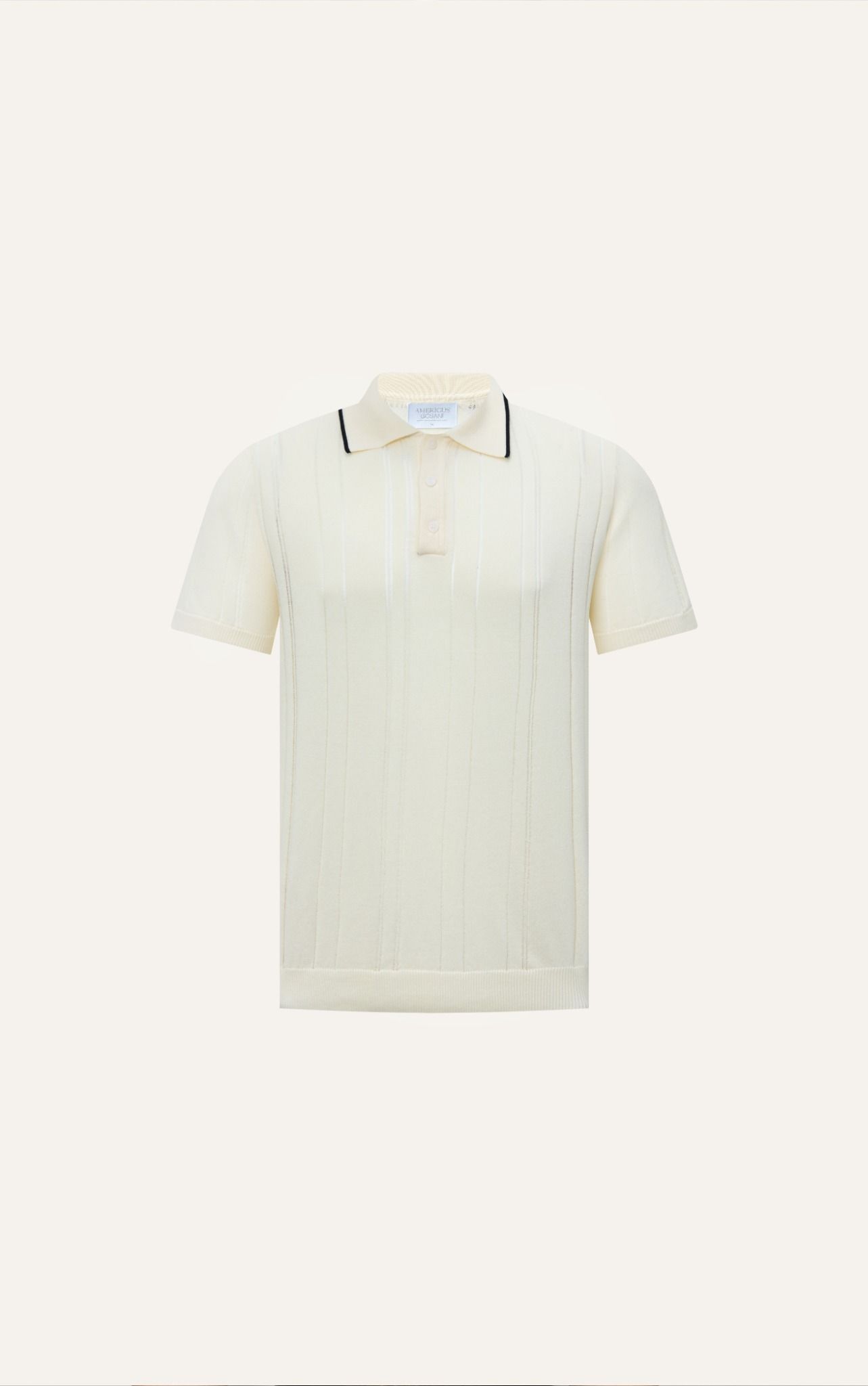 AG737 PREMIUM REGULAR FIT RIB STITCH POLO - OFF WHITE