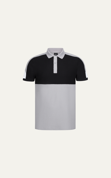  T69 FACTORY SLIMFIT STRIPED POLO - BLACK