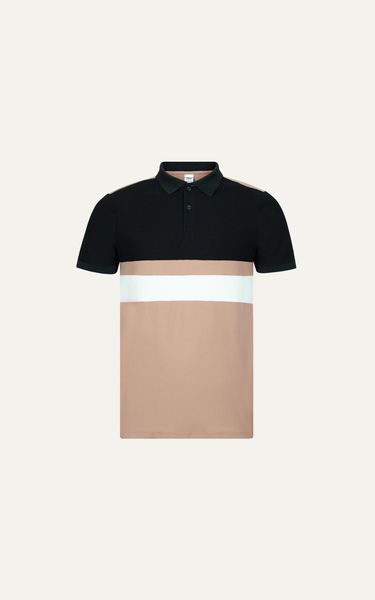  T66 FACTORY SLIMFIT POLO WITH MIX COLOR - BLACK