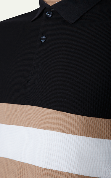  T66 FACTORY SLIMFIT POLO WITH MIX COLOR - BLACK 