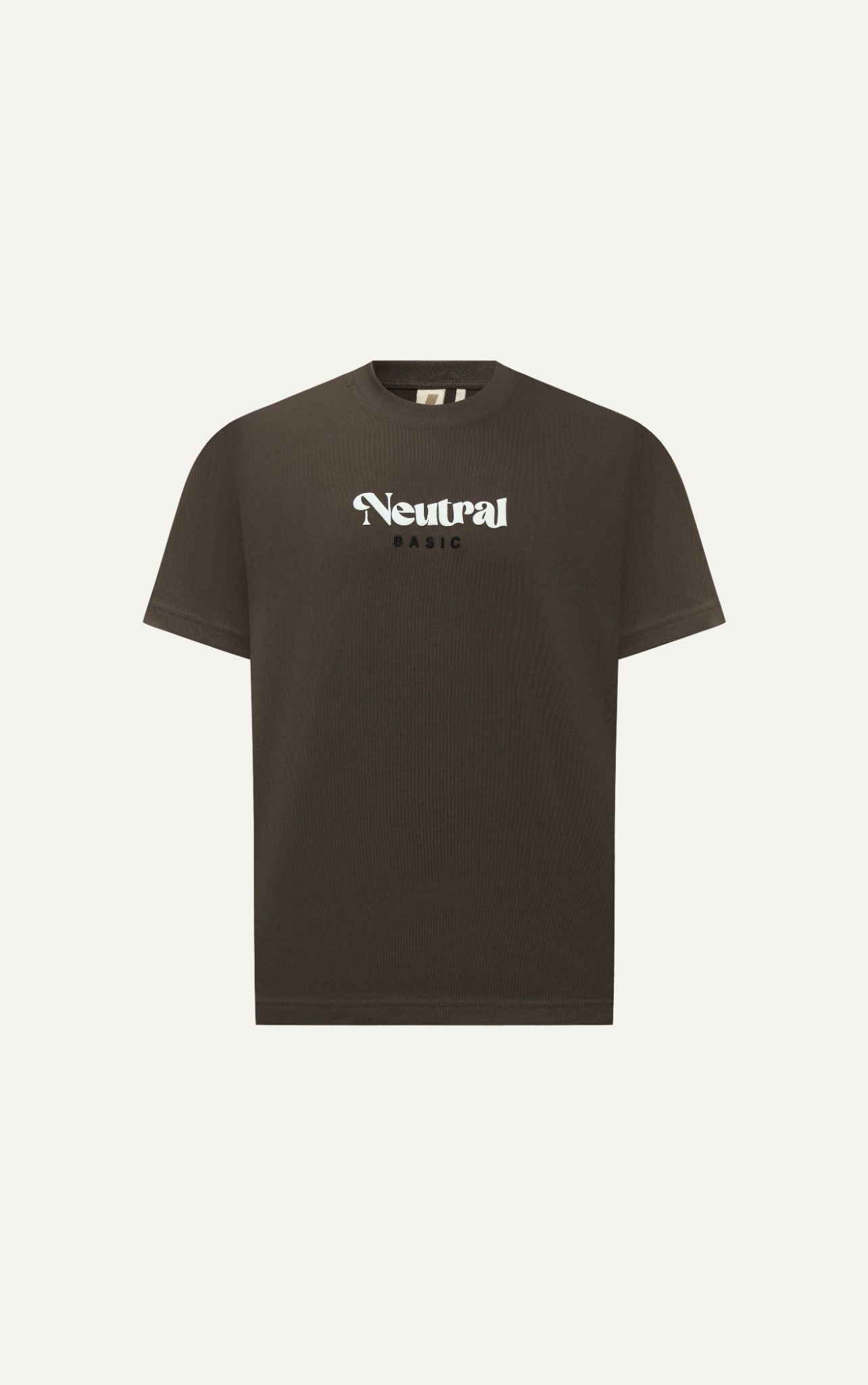 AG17 STUDIO LOOSE FIT "NEUTRAL" PRINTED T-SHIRT - BROWN