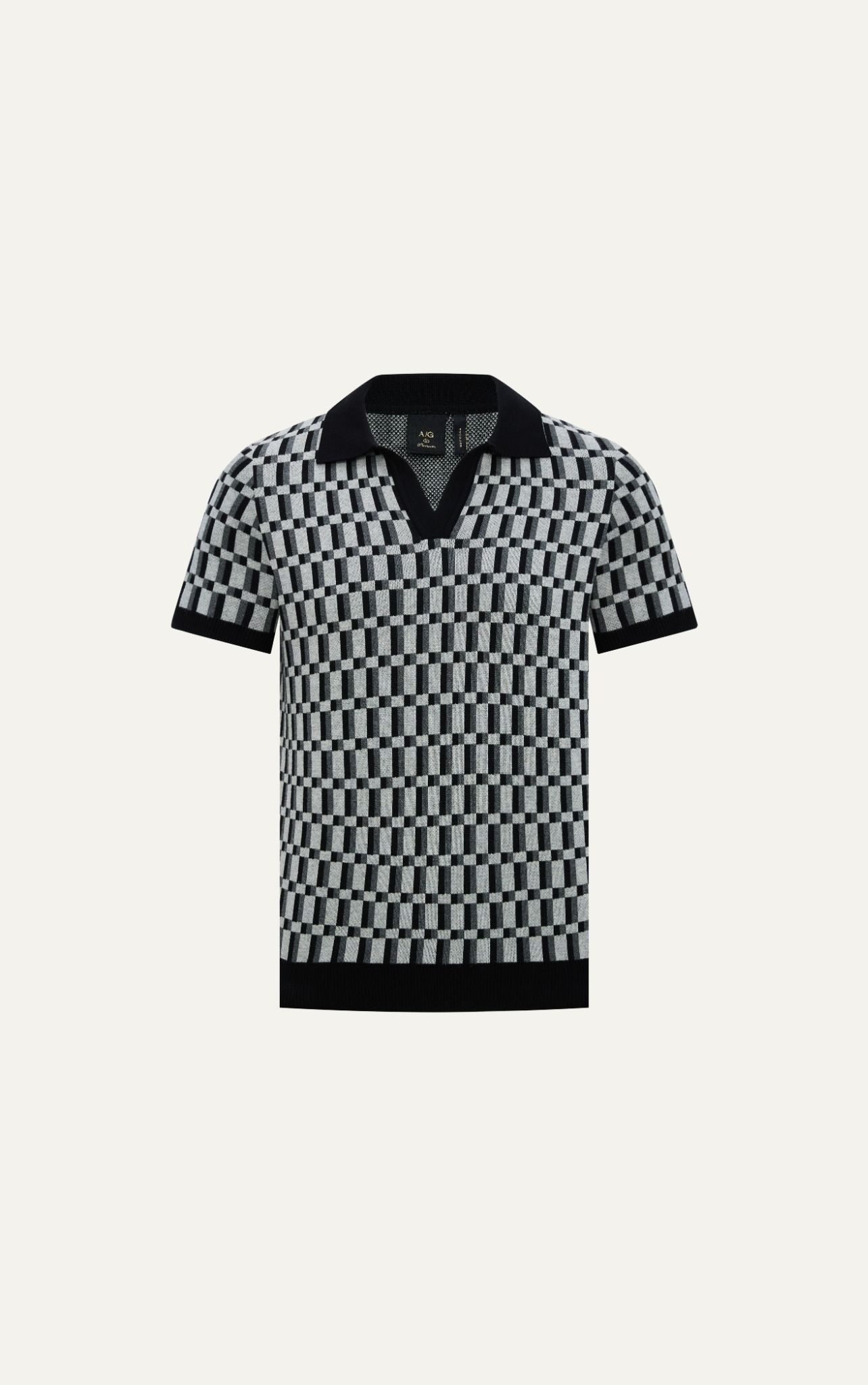 AG749 PREMIUM REGULAR FIT KNIT POLO - BLACK