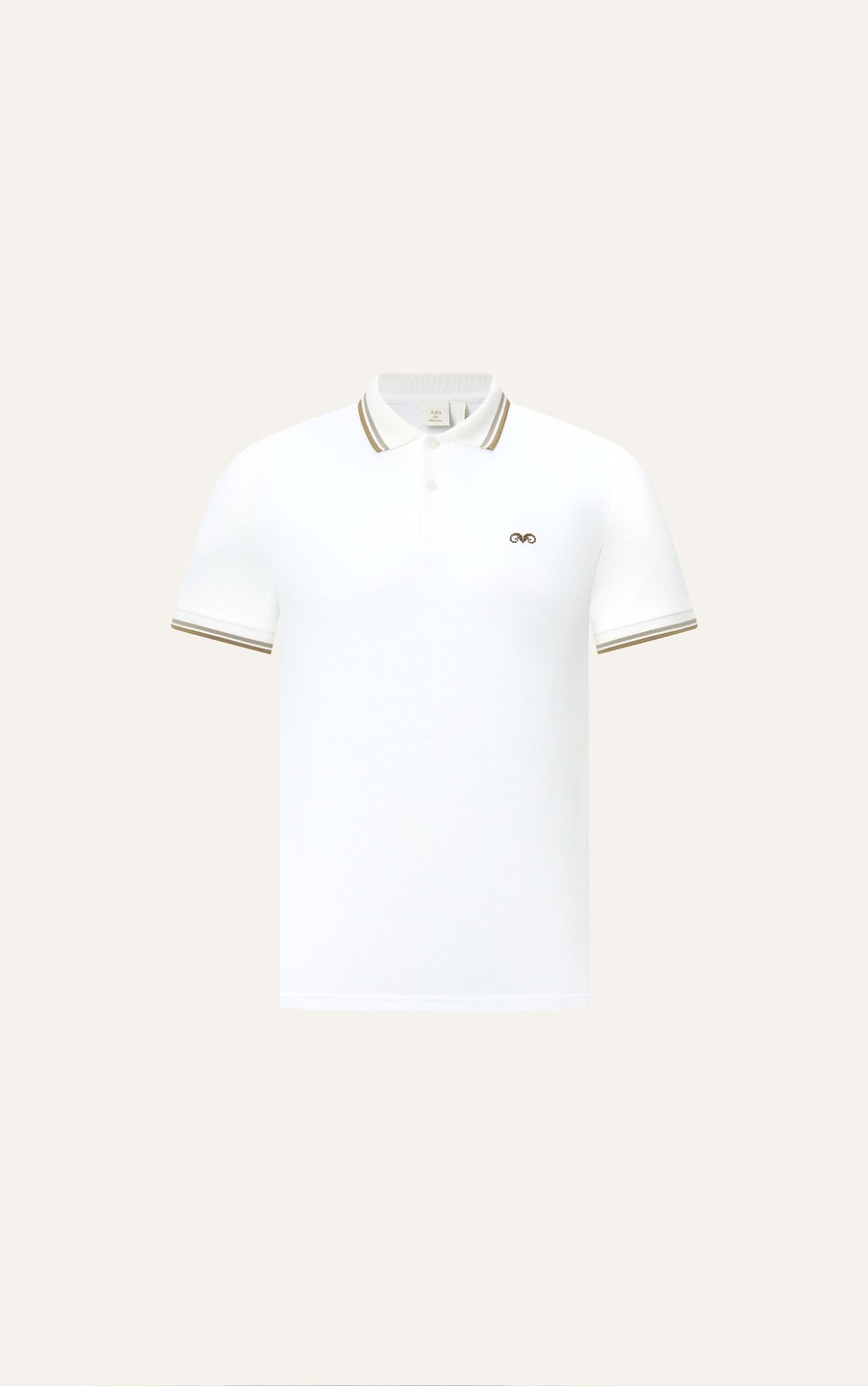 AG6101 PREMIUM SLIMFIT POLO - WHITE.BEIGE