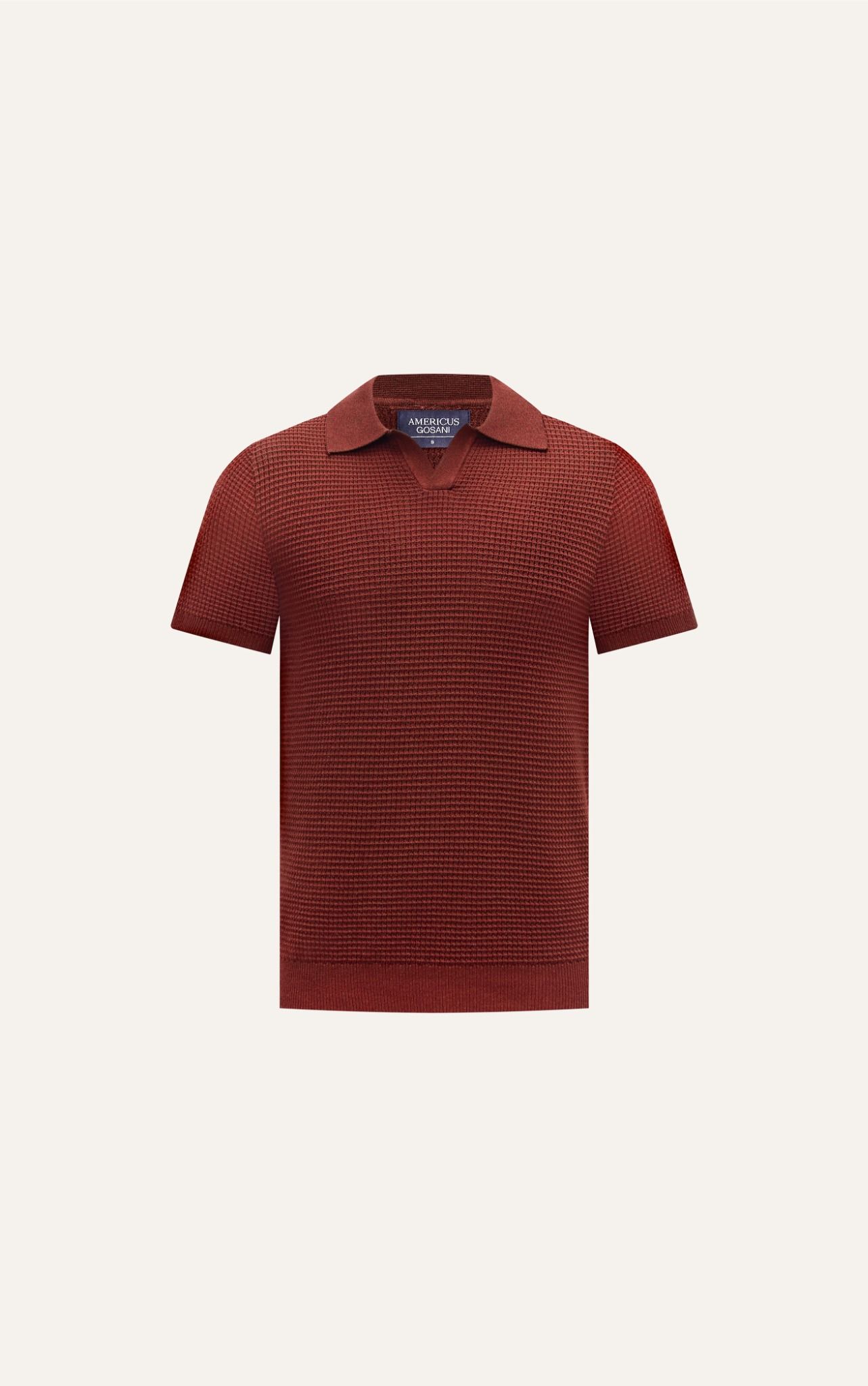 AG739 PREMIUM REGULAR FIT KNIT POLO - DARK RED