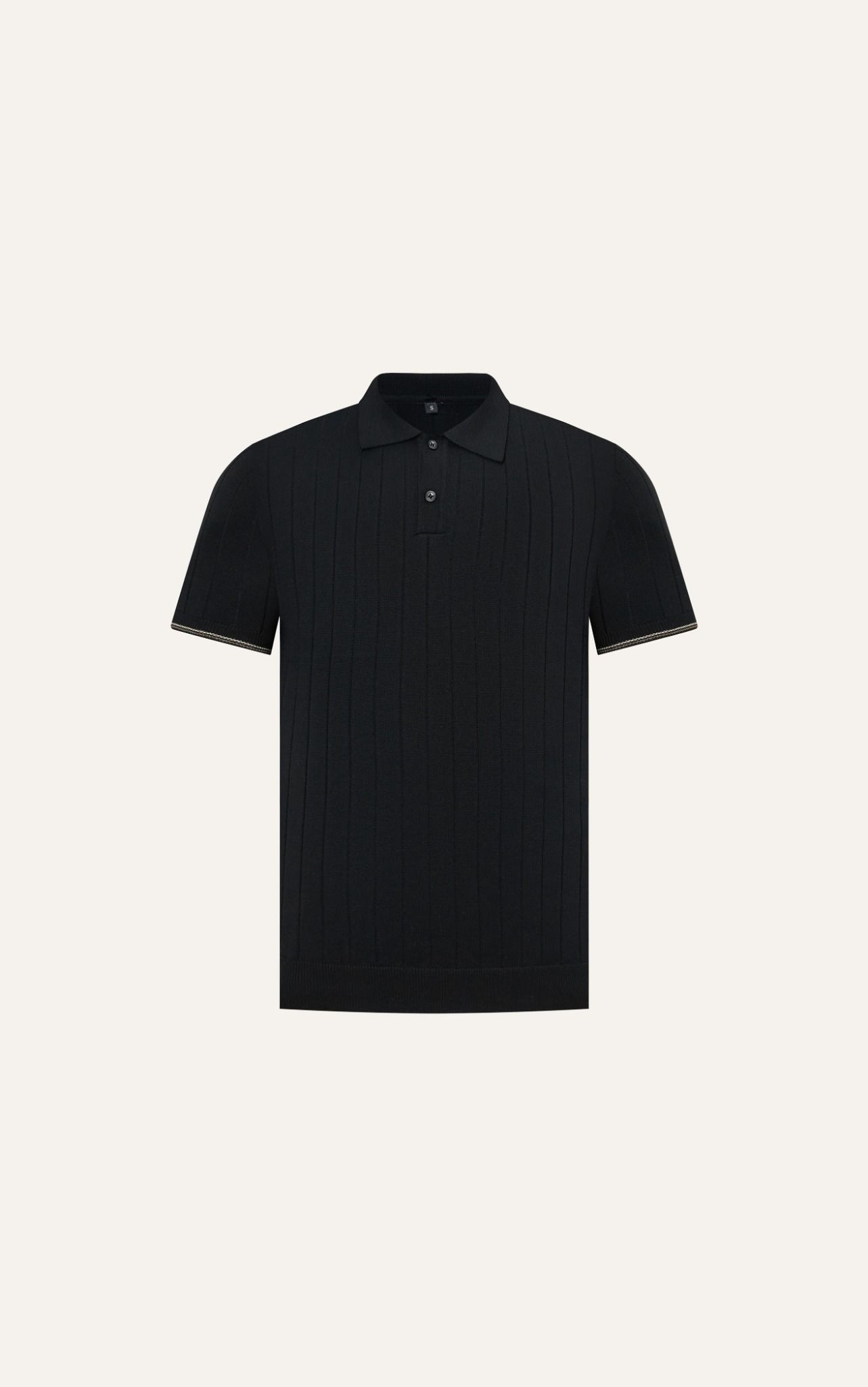 AG741 PREMIUM REGULAR FIT RIB STITCH POLO - BLACK