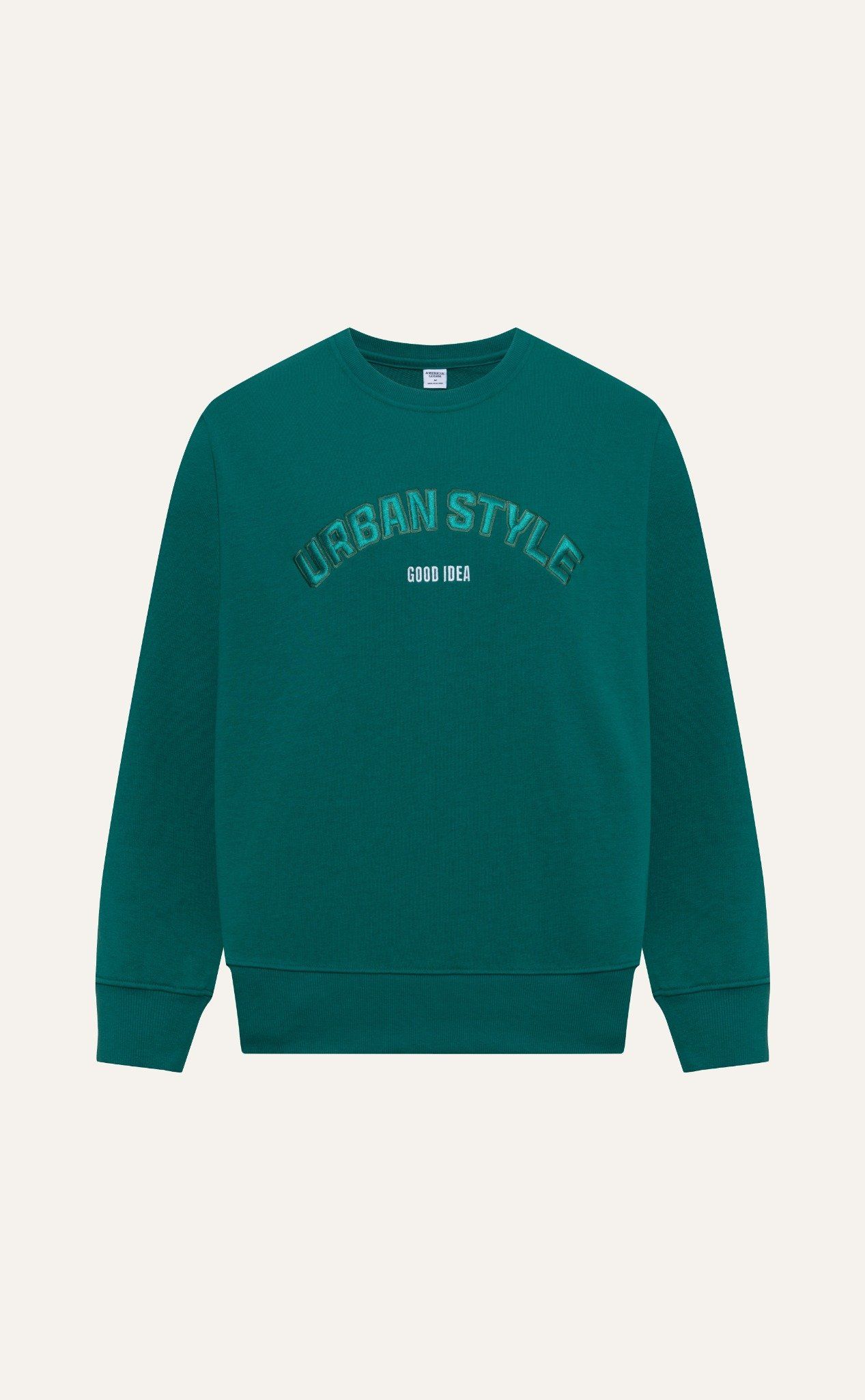 AG694 STUDIO OVERSIZE EMBROIDERED SWEATER - GREEN