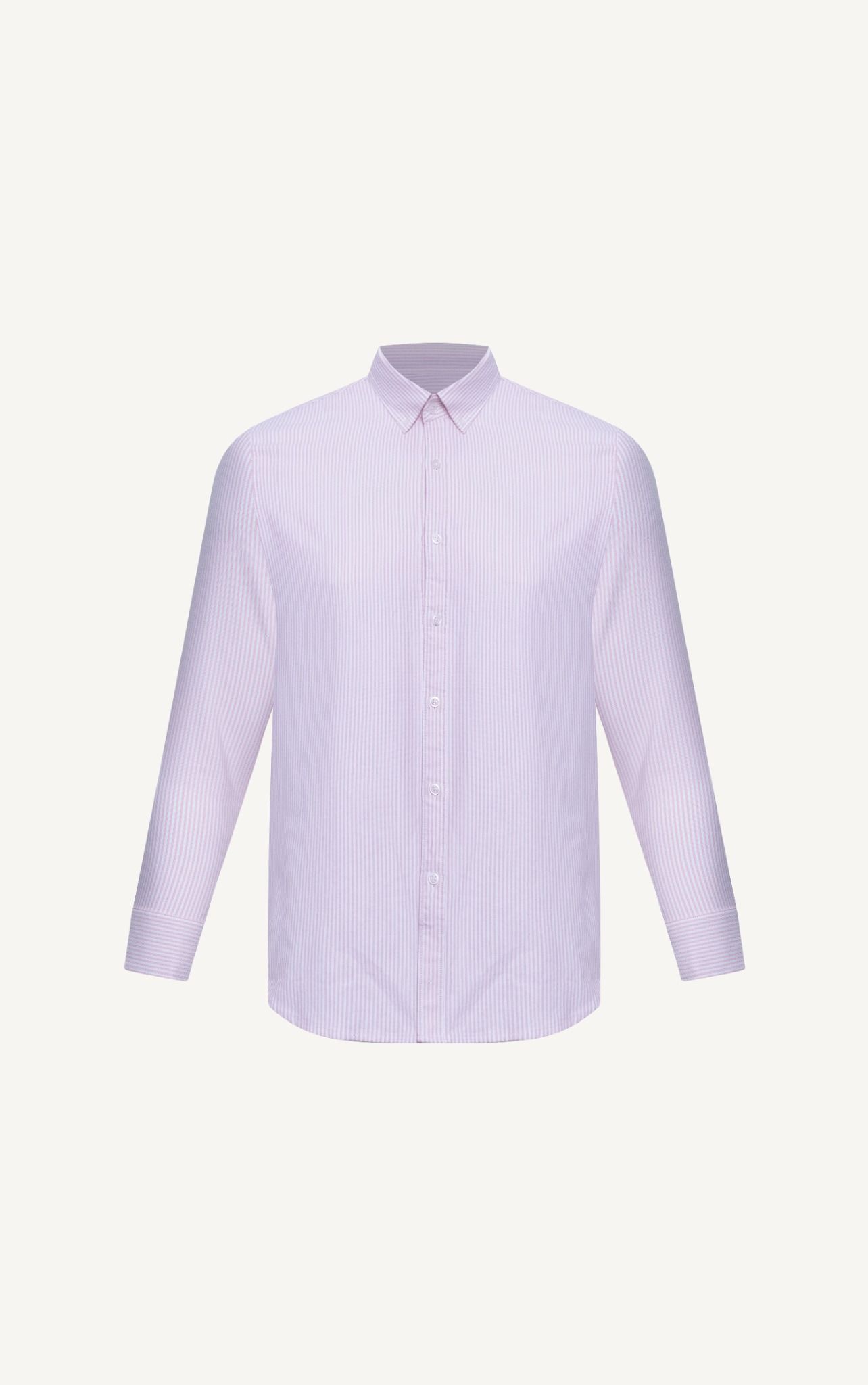  AG875 PREMIUM SLIMFIT NEW SMALL LONG STRIPED SHIRT - PINK 