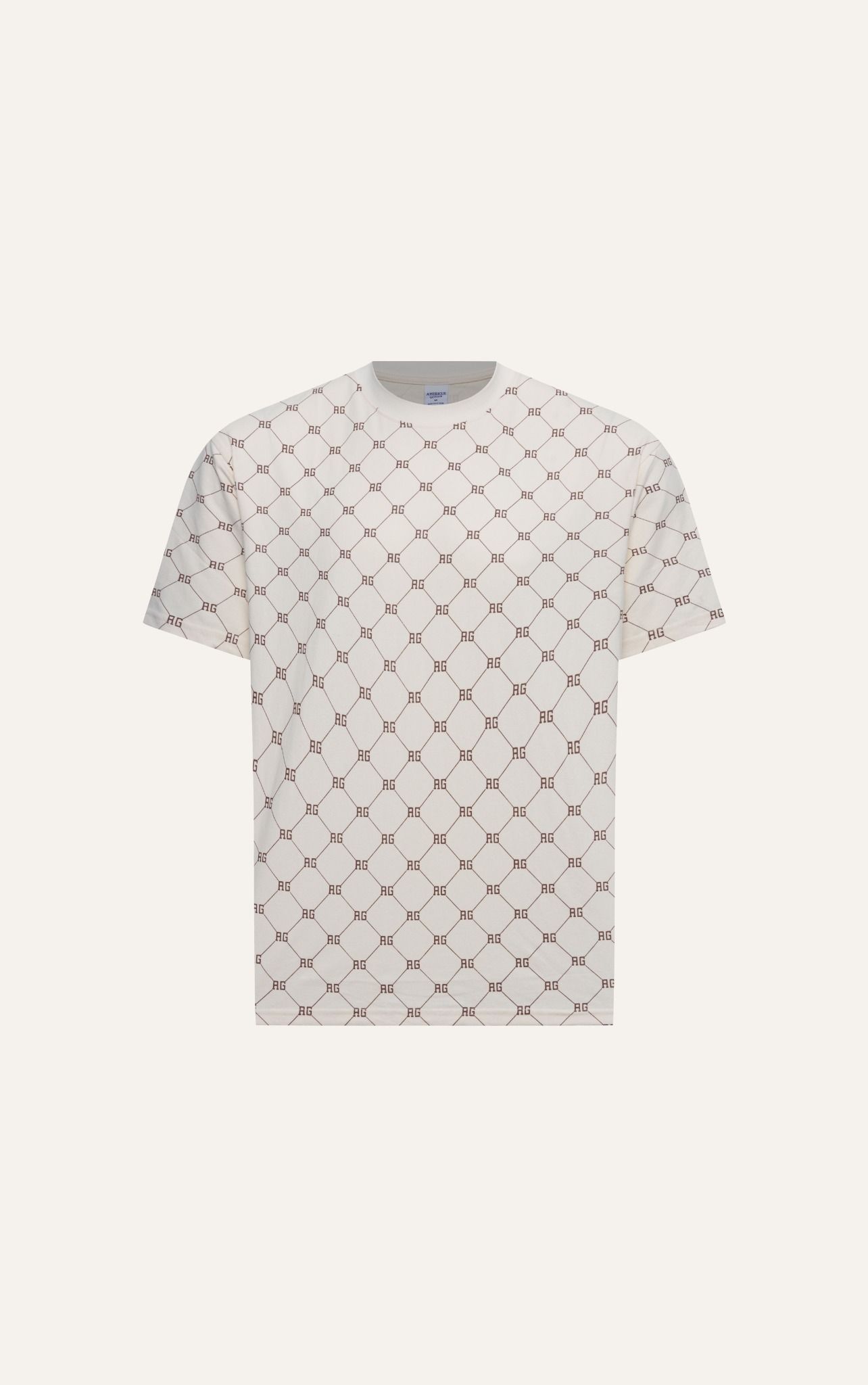  AG62 PREMIUM OVERSIZE MONOGRAM PRINTED T-SHIRT - OFF WHITE 