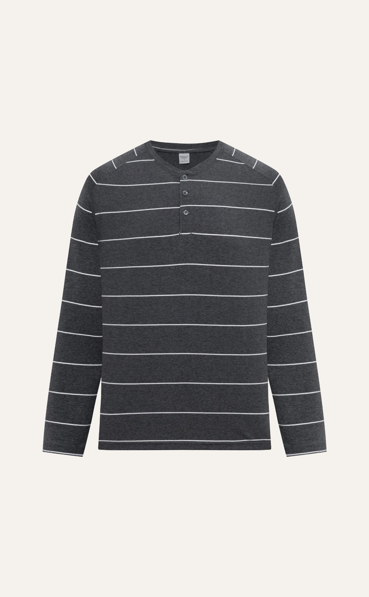 T676 FACTORY REGULAR FIT LONG-SLEEVED STRIPED SHIRT - GREY