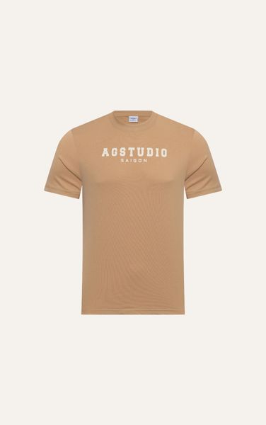  AG52 FACTORY SLIMFIT LOGO TYPO PRINTED T-SHIRT - YELLOW