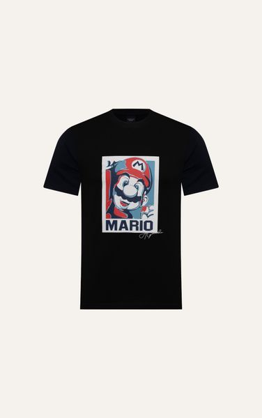  AG151 FACTORY REGULAR FIT "SUPER MARIO" PRINTED T-SHIRT - BLACK