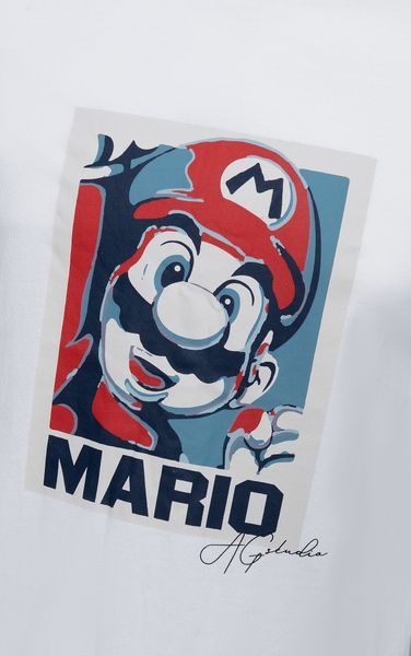  AG151 FACTORY REGULAR FIT "SUPER MARIO" PRINTED T-SHIRT - BLACK 