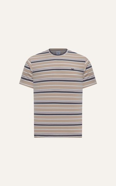  T68 FACTORY REGULAR FIT T-SHIRT HORIZONTAL STRIPED - BEIGE