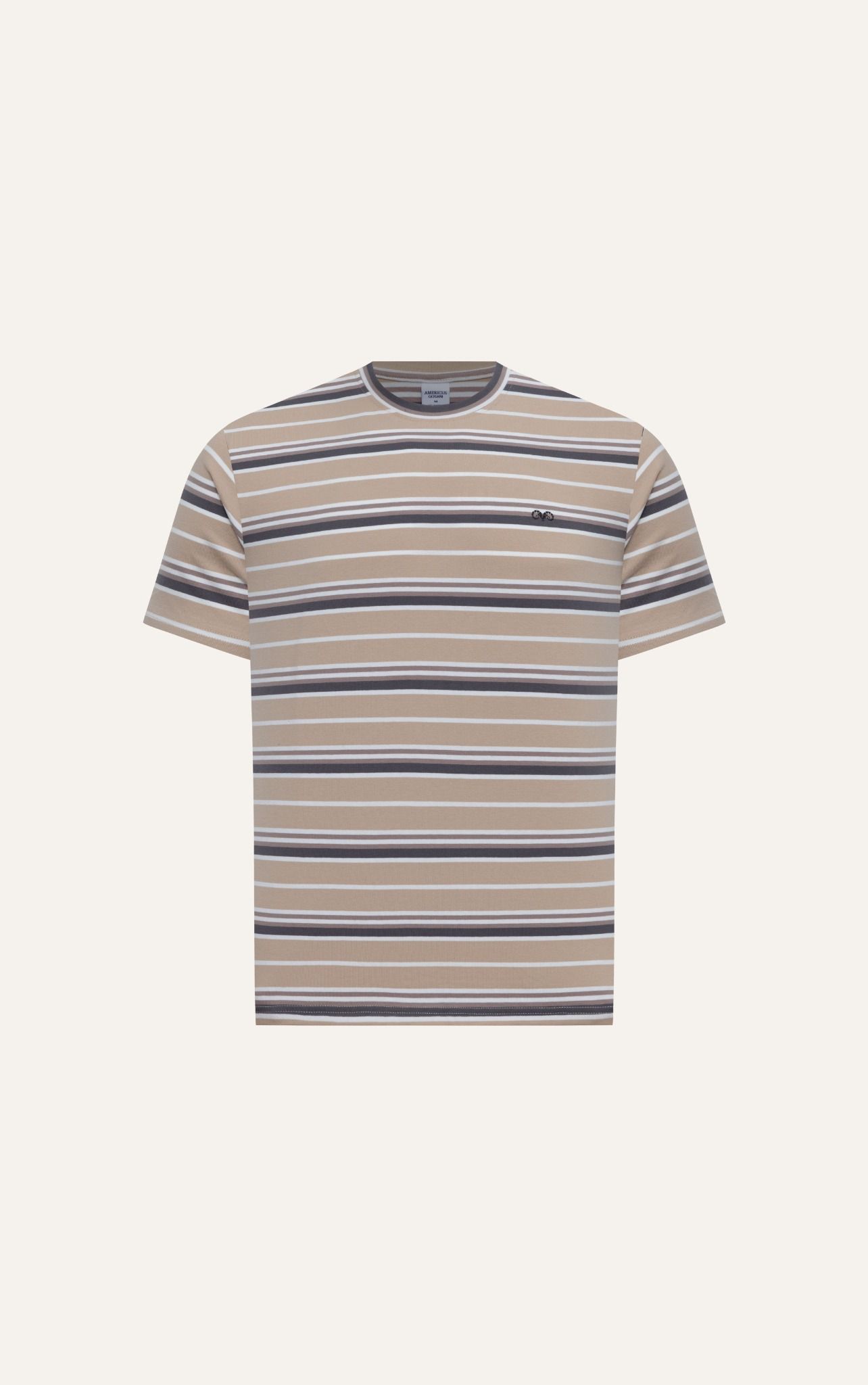  T68 FACTORY REGULAR FIT T-SHIRT HORIZONTAL STRIPED - BEIGE 