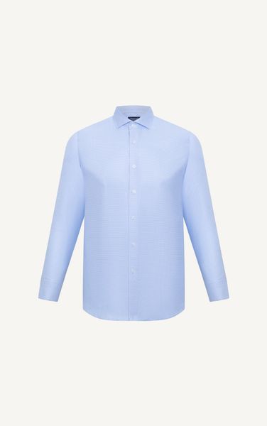  AG66 PREMIUM SLIMFIT SMALL CHECKED SHIRT - LIGHT BLUE