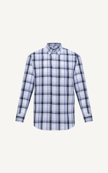  AG310 CHECK SHIRT LINE GREY WITH WHITE