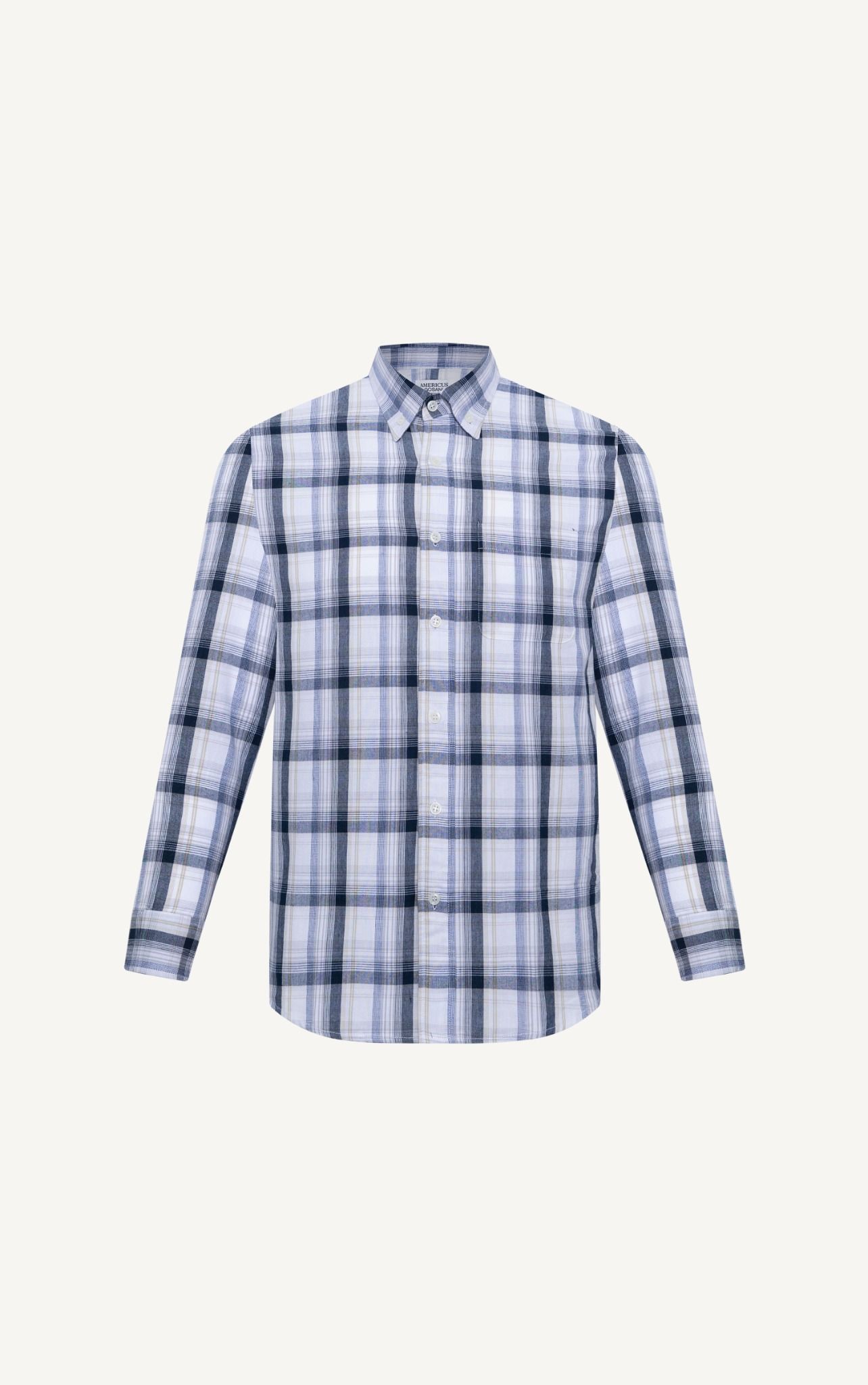  AG310 FACTORY REGULAR FIT CHECKED SHIRT  - WHITE 