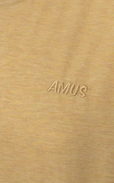  AG60 FACTORY REGULAR FIT EMBROIDERED "AMUS" T-SHIRT - YELLOW 