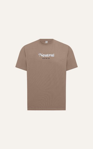  AG90 FACTORY OVERSIZE PRINTED "NEUTRAL" T-SHIRT - BROWN