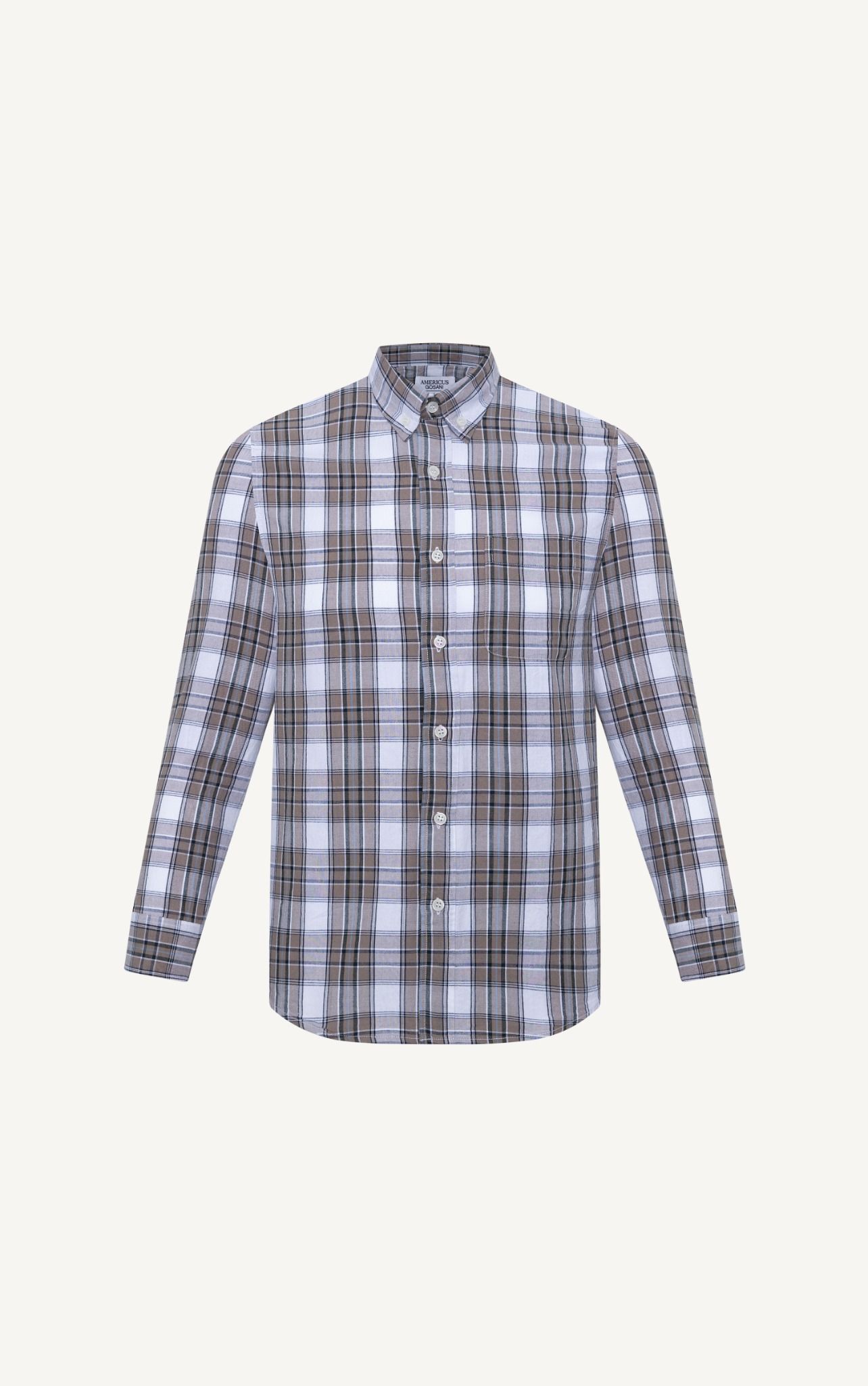  AG313 FACTORY REGULAR FIT CHECKED SHIRT - BEIGE 