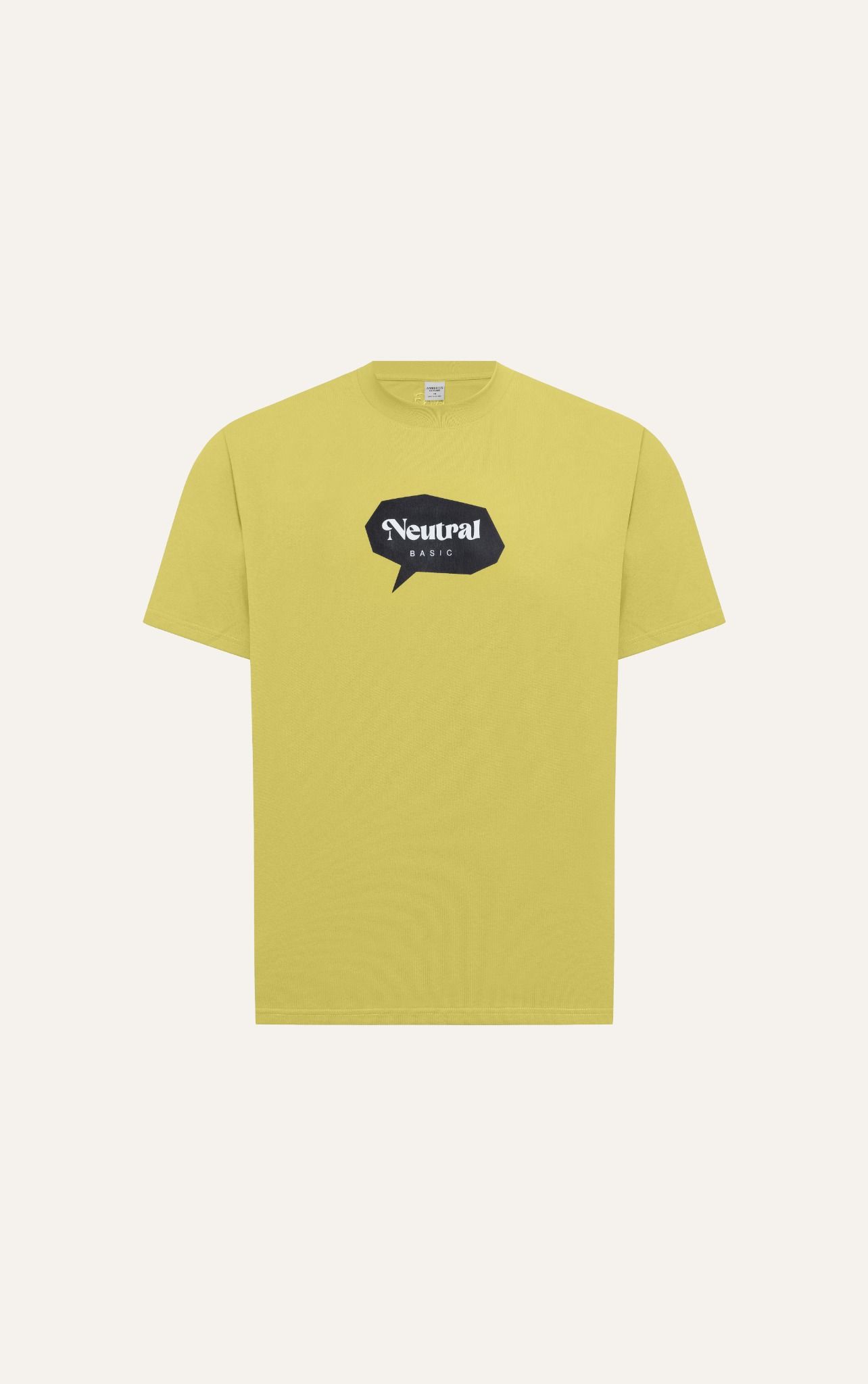  AG688 FACTORY OVERSIZE PRINTED "NEUTRAL" T-SHIRT - YELLOW 