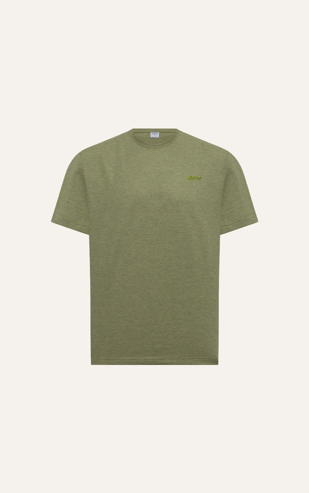  AG60 FACTORY REGULAR FIT EMBROIDERED "AMUS" T-SHIRT - GREEN 