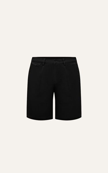  AG12 NEW PLEATED CHINO SHORTS - BLACK