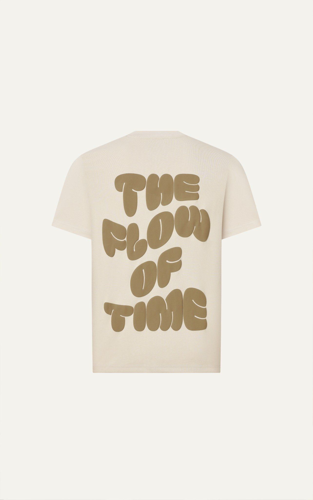 AG15 STUDIO LOOSE FIT BUBLE PRINTED LOGO T-SHIRT - BEIGE