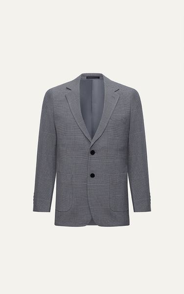  AG51 PREMIUM REGULAR FIT "PRINCE OF WALE" CHECKED BLAZER - GREY