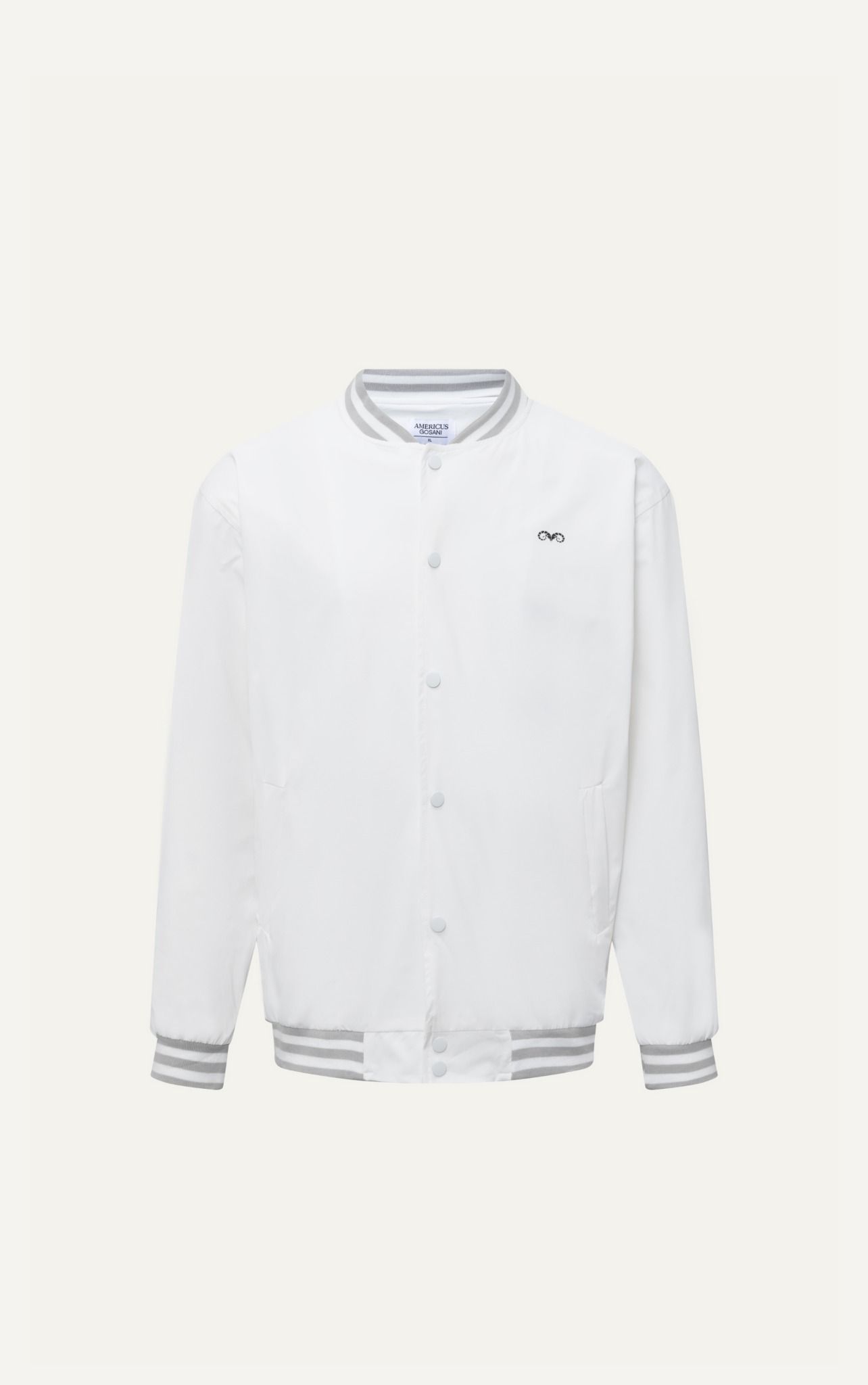  AG19 FACTORY LOOSE FIT BASIC BOMBER - WHITE 