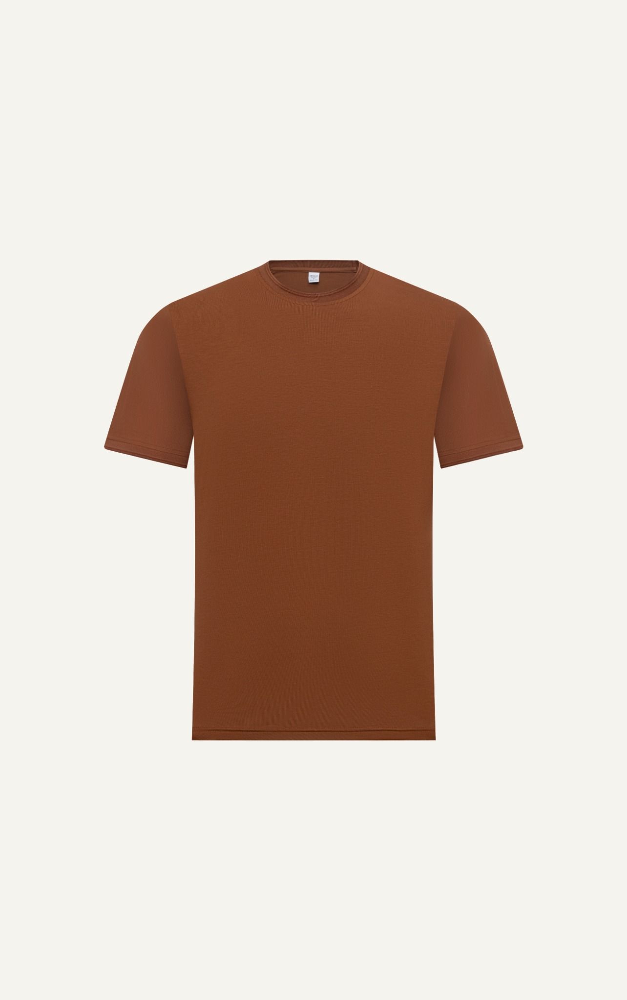 AG080 PREMIUM REGULAR FIT BASIC T-SHIRT - BROWN