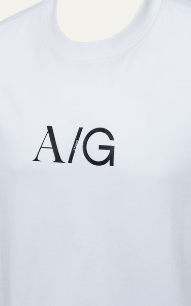  AG697 STUDIO LOOSE FIT BIG LOGO T-SHIRT - WHITE 